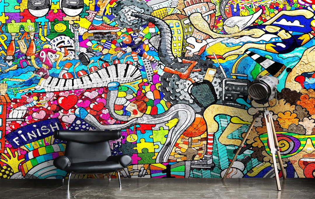 Color-popping wallpaper